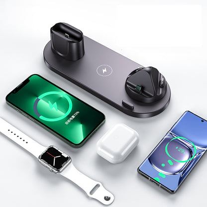 6-in-1 Wireless Charging Station Fast Charging Dock for Android and Apple Devices