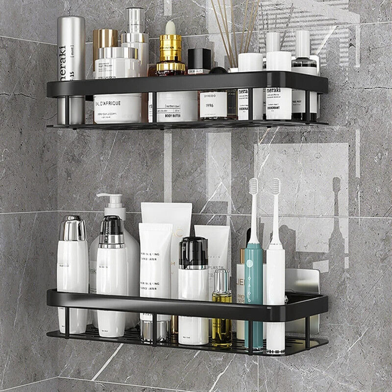 Wall Mount No Drilling Adhesive Bathroom Shelves Basket Inside Shower