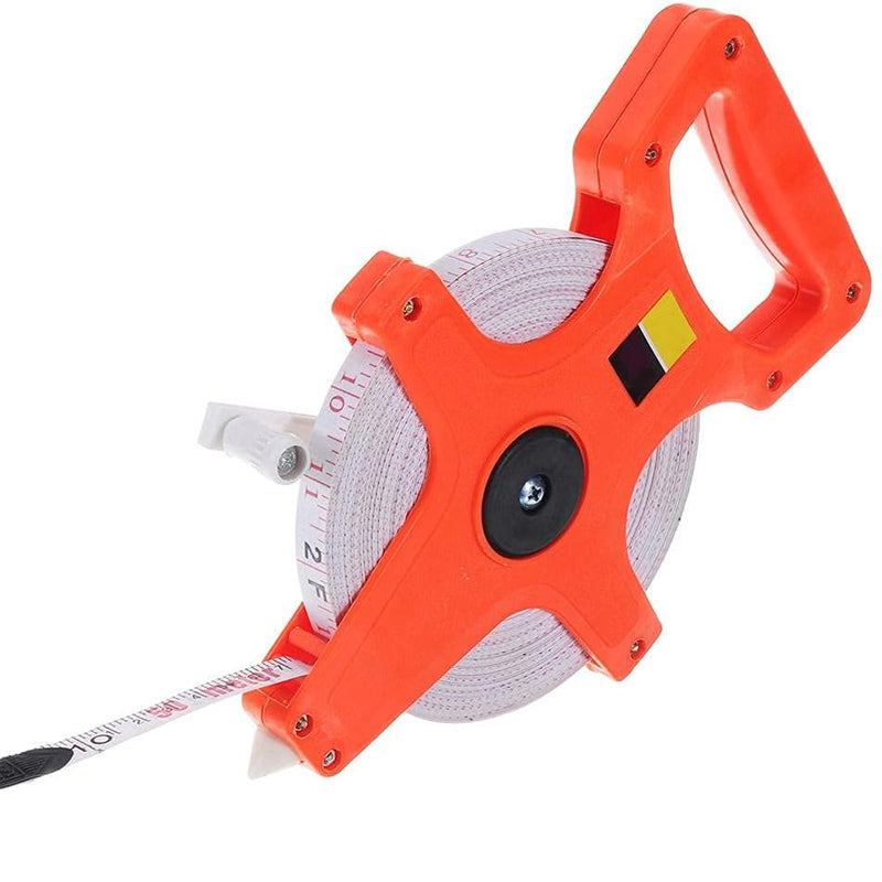 100M Tape Measure Fiberglass Open Reel Imperial Metric Measuring Tool_8