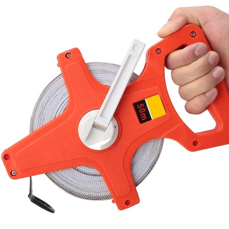 100M Tape Measure Fiberglass Open Reel Imperial Metric Measuring Tool_12