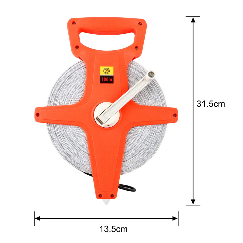 100M Tape Measure Fiberglass Open Reel Imperial Metric Measuring Tool_17