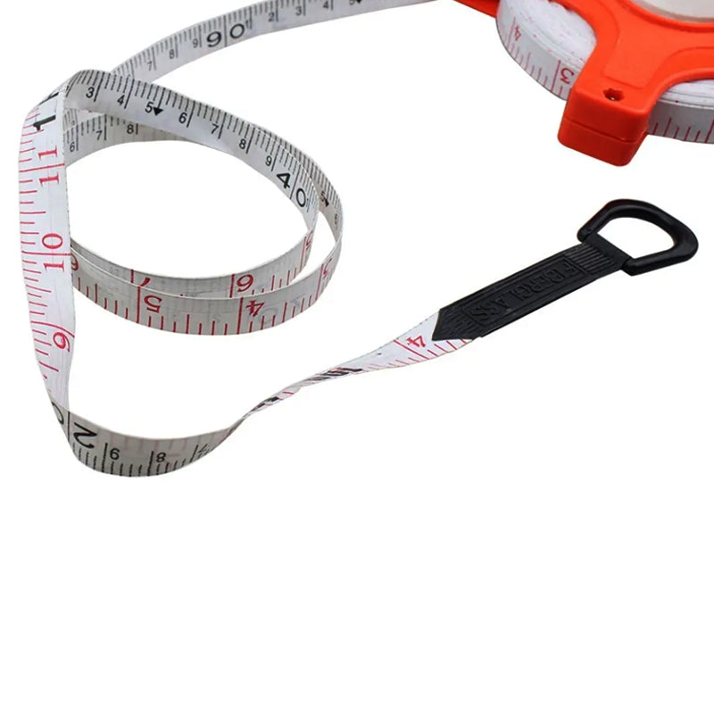 100M Tape Measure Fiberglass Open Reel Imperial Metric Measuring Tool_3