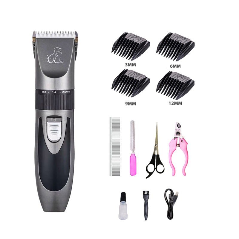 Electric Pet Hair Clipper Cordless Grooming Tool with Limit Combs - USB Charging