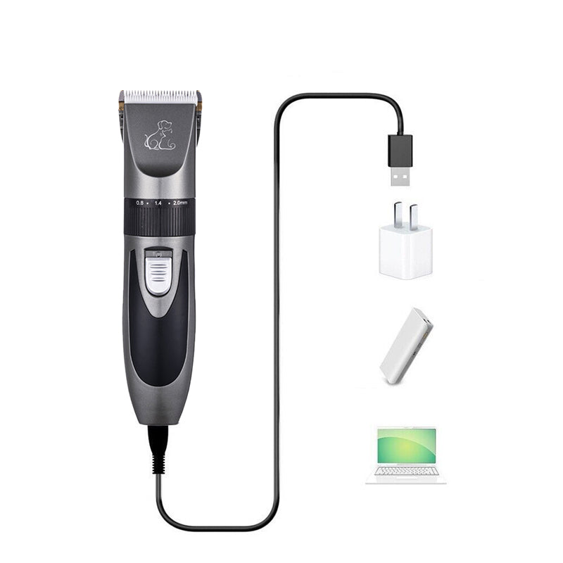 Electric Pet Hair Clipper Cordless Grooming Tool with Limit Combs - USB Charging