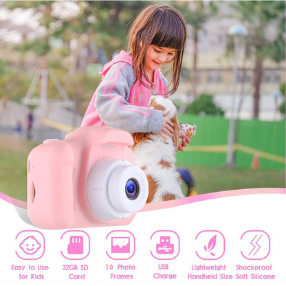 HD 1080P Mini Digital Kids Camera with 32GB SD Card - USB Rechargeable