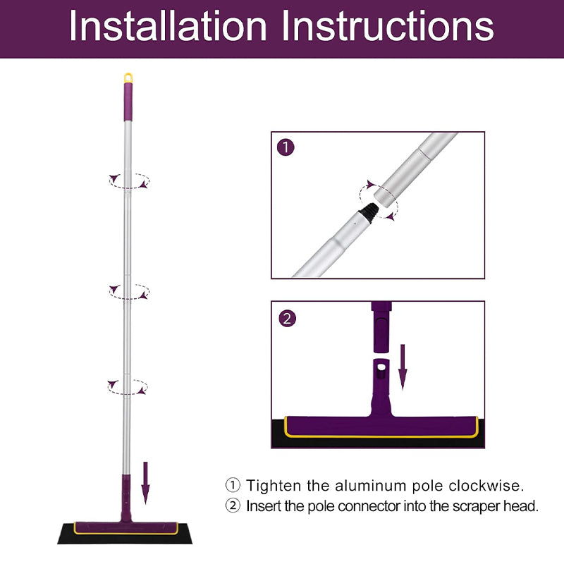 Extendable Handle Floor Squeegee Broom Ideal for Household Floor and Tile Cleaning