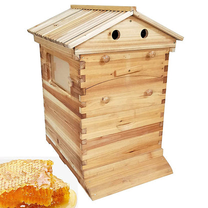 Wooden Beekeeping Beehive Housebox with Auto-Flowing Honey Frames