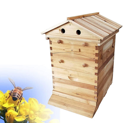 Wooden Beekeeping Beehive Housebox with Auto-Flowing Honey Frames