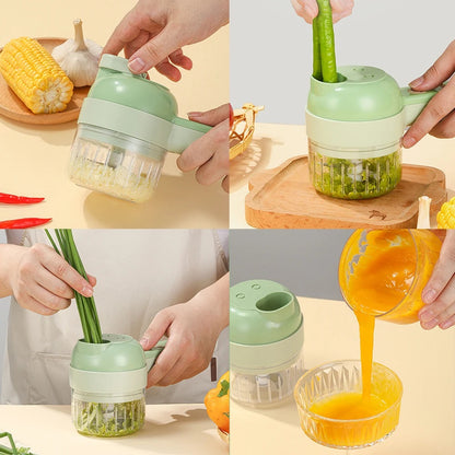 4 in 1 Handheld Electric Vegetable Cutter Wireless Food Chopper Grinder