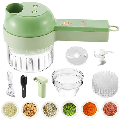 4 in 1 Handheld Electric Vegetable Cutter Wireless Food Chopper Grinder