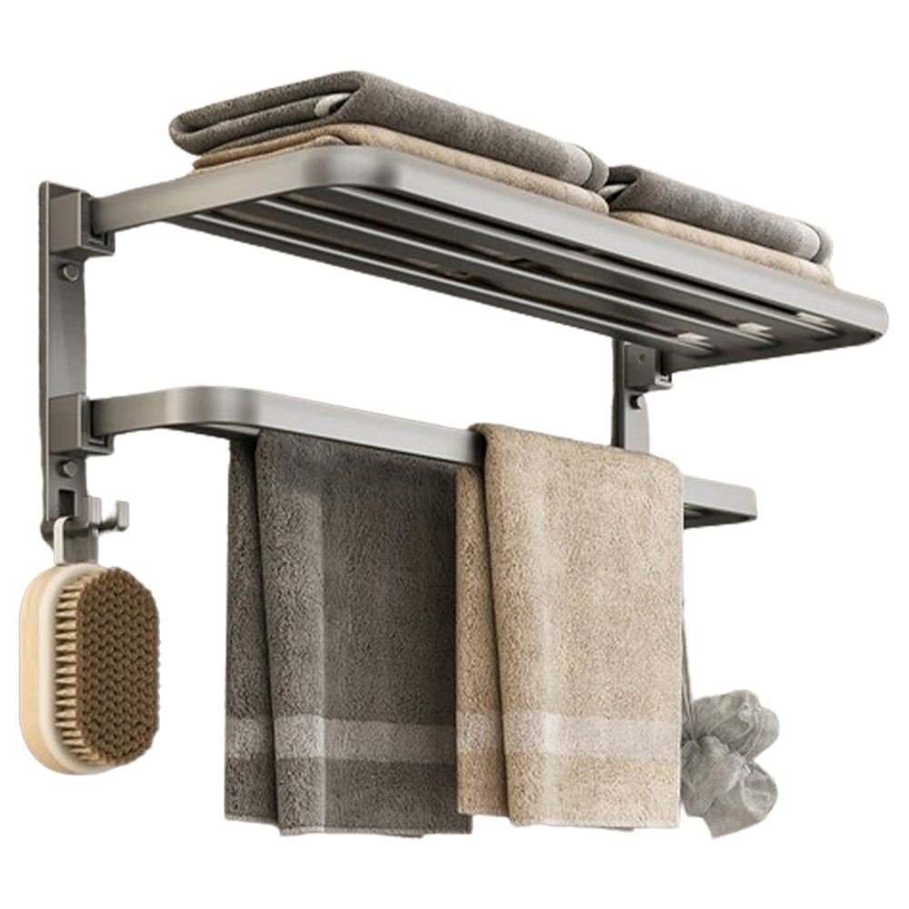 60cm Foldable Wall Mounted Towel Rack Bathroom Storage