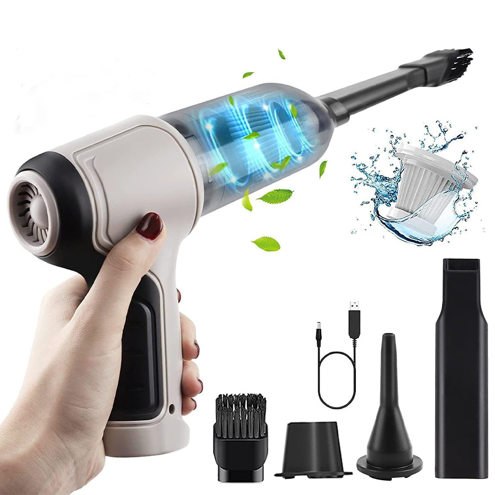 3 in 1 Wireless Handheld Car Vacuum Cleaner Air Blower USB- Rechargeable