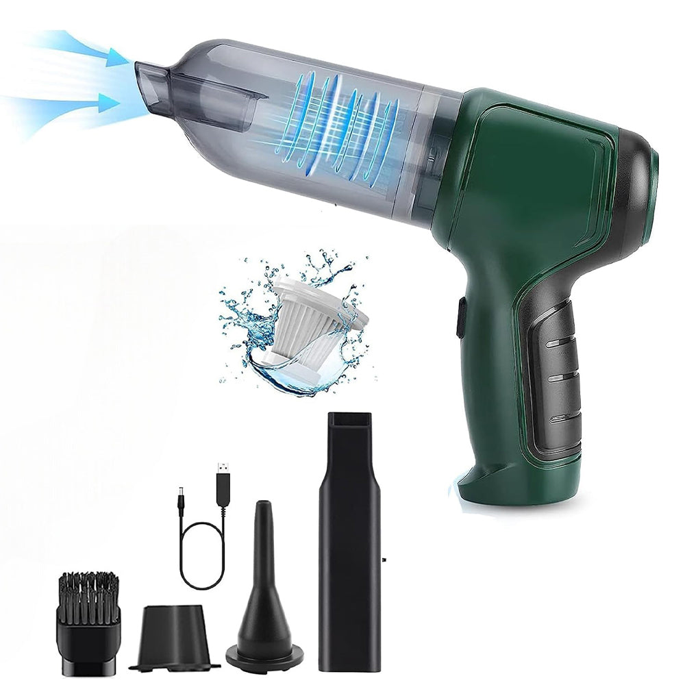 3 in 1 Wireless Handheld Car Vacuum Cleaner Air Blower USB- Rechargeable