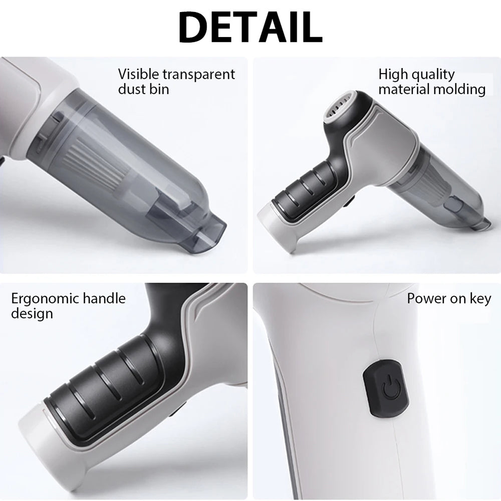 3 in 1 Wireless Handheld Car Vacuum Cleaner Air Blower USB- Rechargeable