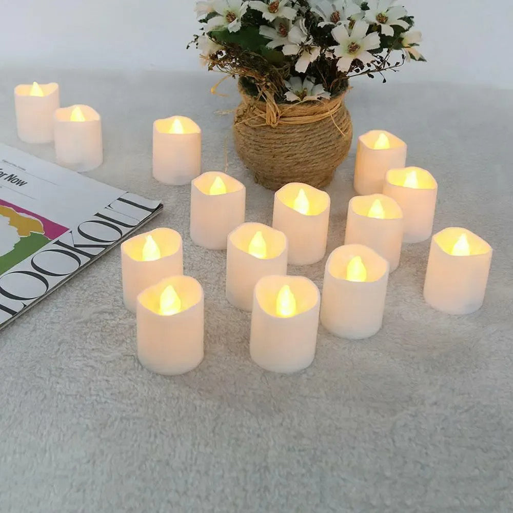 Flameless LED Warm White Tealight Candles Battery-Powered