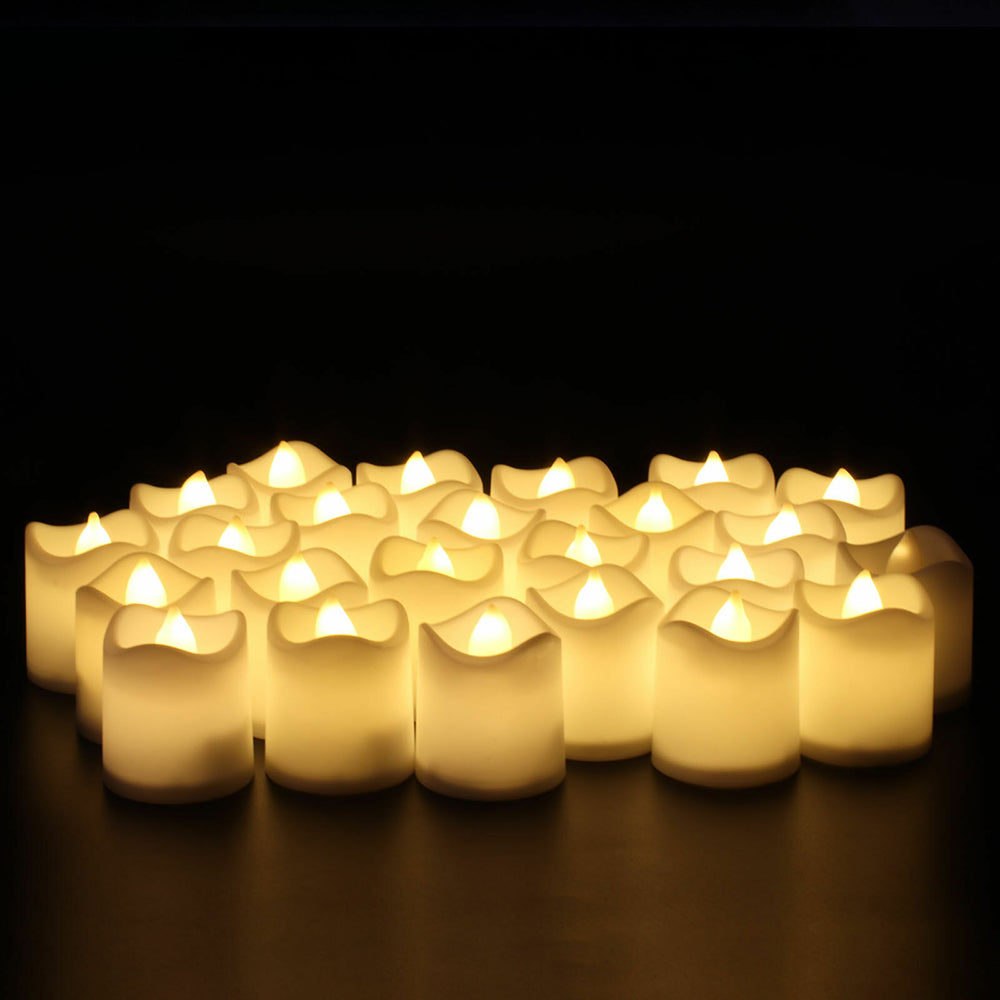 Flameless LED Warm White Tealight Candles Battery-Powered