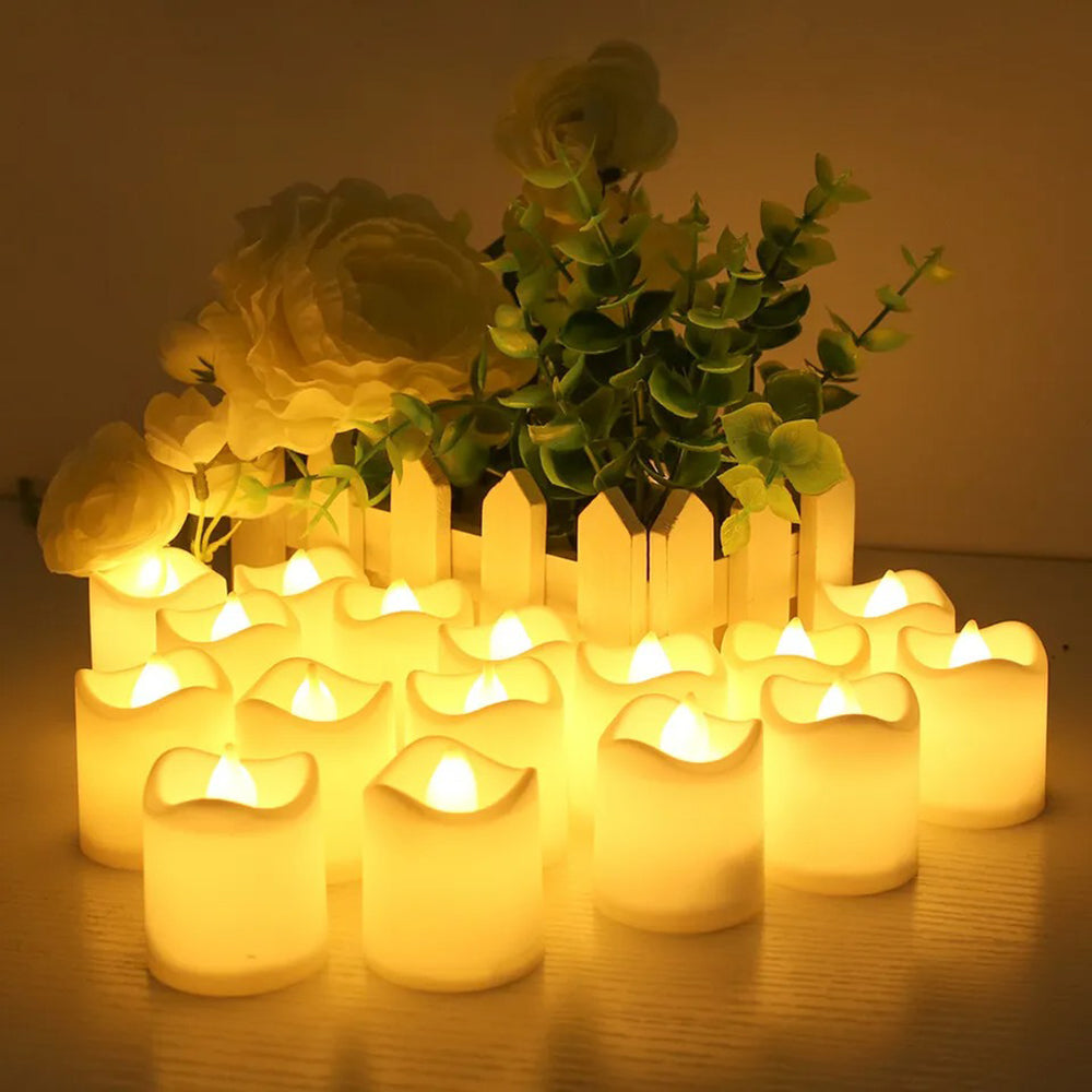 Flameless LED Warm White Tealight Candles Battery-Powered