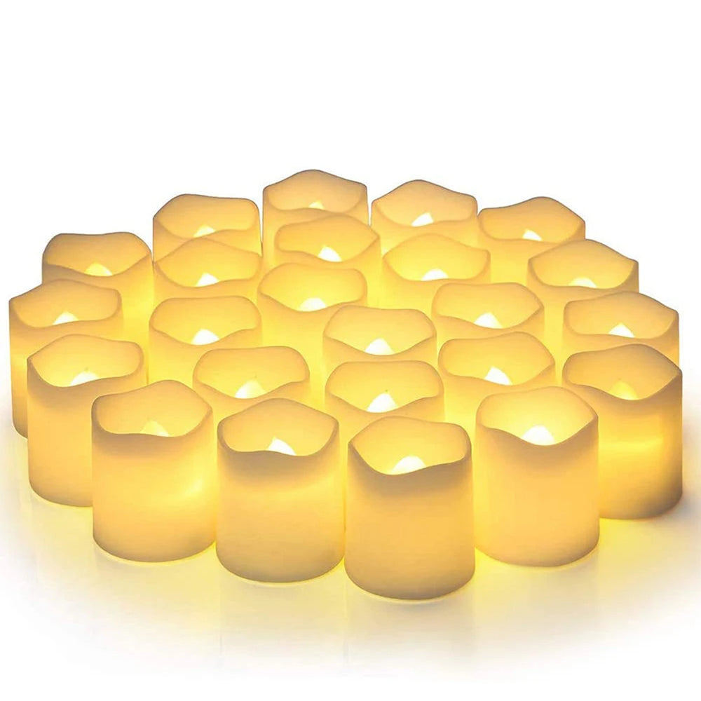 Flameless LED Warm White Tealight Candles Battery-Powered