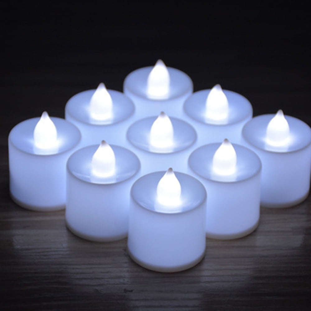 LED Flameless Tea Light Candles Cool White for Wedding Decoration Battery-Powered