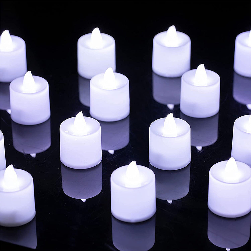 LED Flameless Tea Light Candles Cool White for Wedding Decoration Battery-Powered