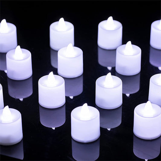 LED Flameless Tea Light Candles Cool White for Wedding Decoration Battery-Powered_0