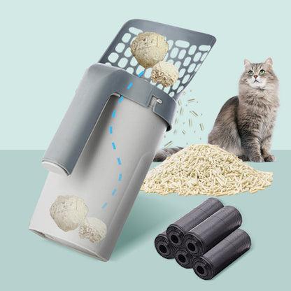 Self-Cleaning Cat Litter Shovel Scoop with Refill Bag