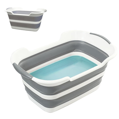 PETSWOL Collapsible Pet Bathtub with Water Drain Plug