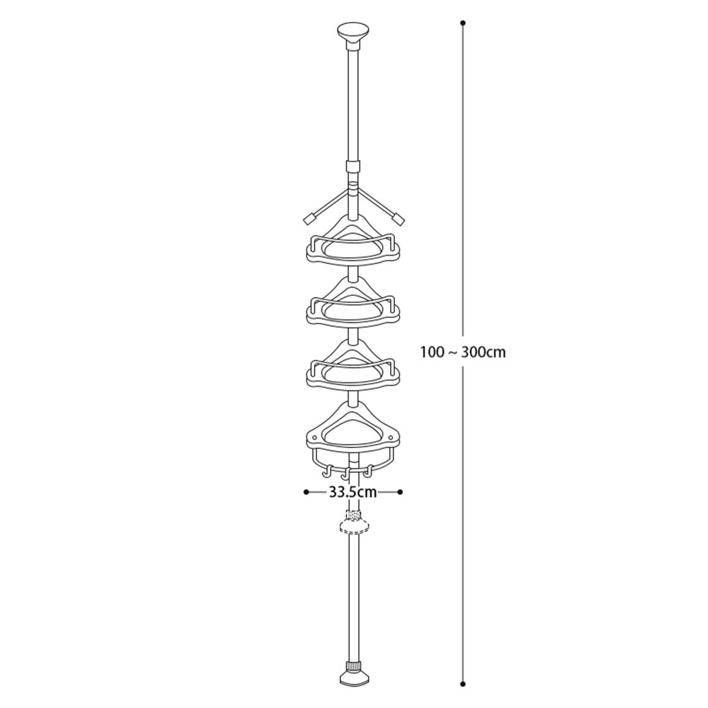 STORFEX 4 Layer Corner Shower Caddy, Adjustable Shower Shelf_4