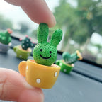 4pcs Resin Succulent Cactus Mini Green Plant Car Crafts