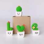 4pcs Resin Succulent Cactus Mini Green Plant Car Crafts