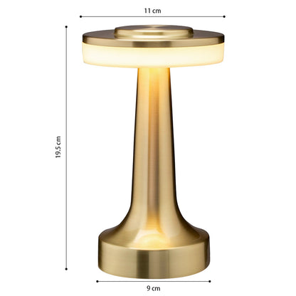 LUMIRO Portable LED Table Lamp with Touch Sensor, 3 Levels of Brightness, Night Light, Bedside Lamp - Gold