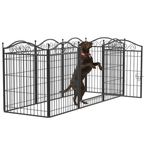Foldable 8 Panels Pet Fence Heavy Duty Metal Dog Playpen