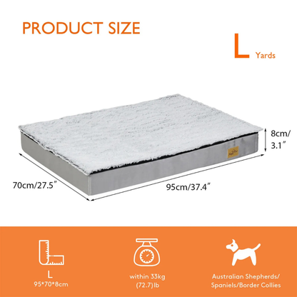 Gray Orthopedic Pet Calming Bed Soft Sponge Foam Base with Removable Cover