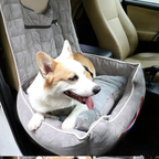 Anti-Slip Pet Booster Seat with Storage Pockets and Safety Leash