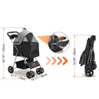 Pet Stroller with Brakes Storage Basket and Cup Holder