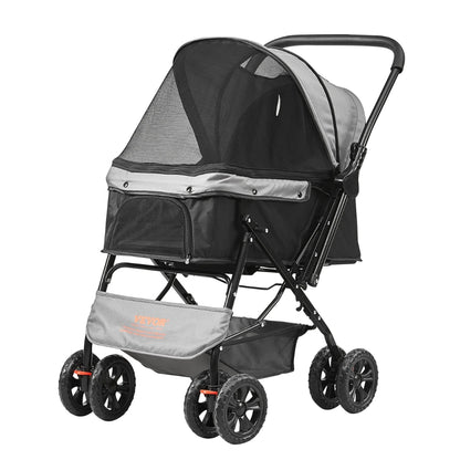 4-Wheel Pet Stroller for Dogs and Cats Perfect for Travel Exercise and Everyday Use