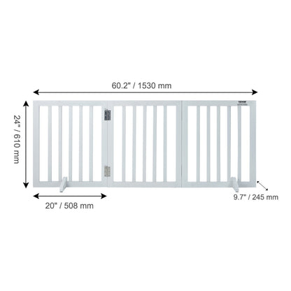 Free Standing Dog Gate Freestanding Pet Gate 3 Panels Foldable Dog Gate