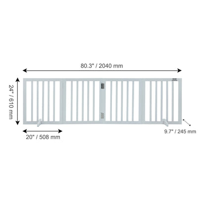 Free Standing Dog Gate Freestanding Pet Gate 3 Panels Foldable Dog Gate