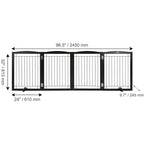 Free Standing Dog Gate Freestanding Pet Gate 3 Panels Foldable Dog Gate