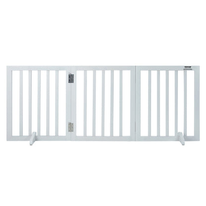 Free Standing Dog Gate Freestanding Pet Gate 3 Panels Foldable Dog Gate