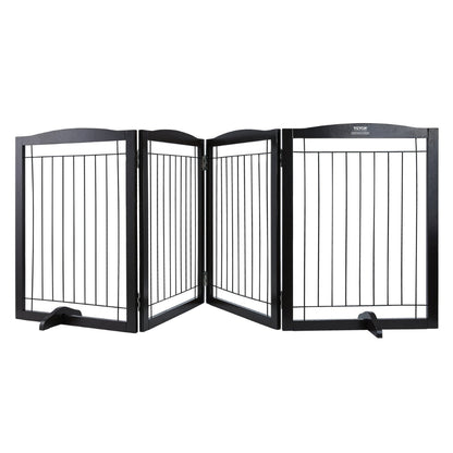 Free Standing Dog Gate Freestanding Pet Gate 3 Panels Foldable Dog Gate