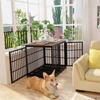3-Door Dog Furniture Style Dog Crate End Table Pet Kennel with Removable Tray