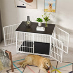3-Door Dog Furniture Style Dog Crate End Table Pet Kennel with Removable Tray