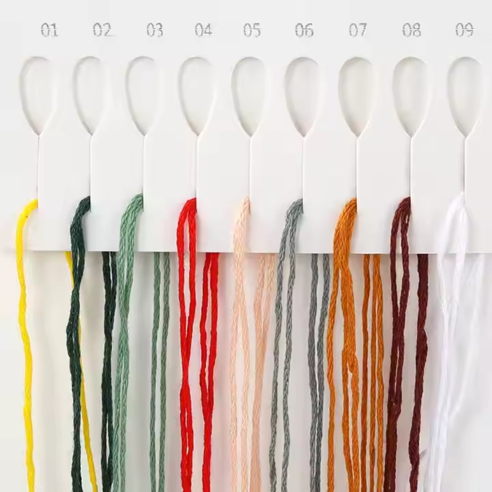 DIY Flowers Pattern Embroidery Kits Craft Beginner Needlepoint Hoop Cross Stitch