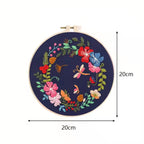 DIY Flowers Pattern Embroidery Kits Craft Beginner Needlepoint Hoop Cross Stitch