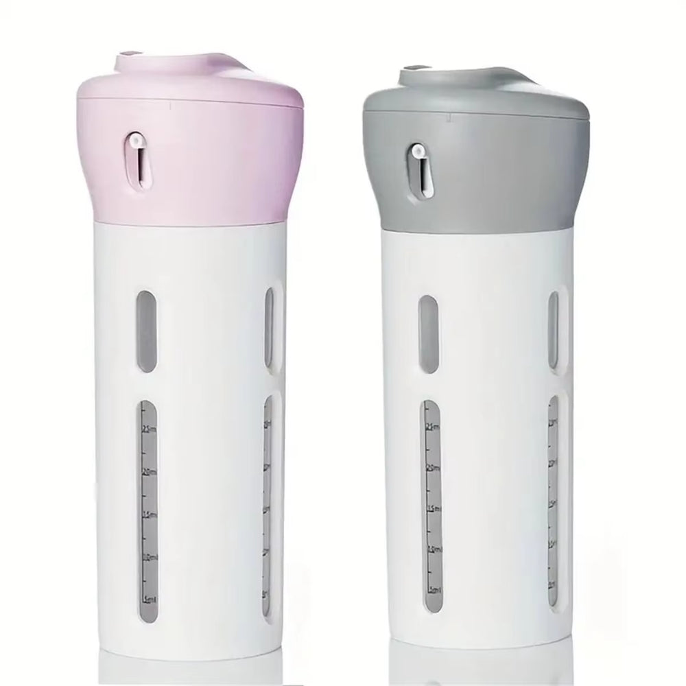 4 in 1 Portable Refillable Travel Liquid Dispenser Bottle for Shampoo Lotion and Perfume
