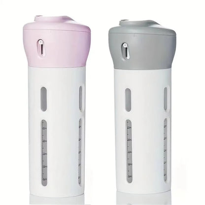 4 in 1 Portable Refillable Travel Liquid Dispenser Bottle for Shampoo Lotion and Perfume
