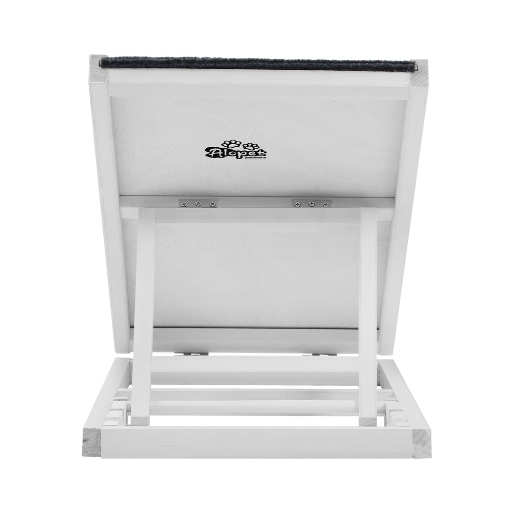 Dog Ramp Adjustable Height Foldable 70cm White