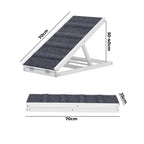 Dog Ramp Adjustable Height Foldable 70cm White