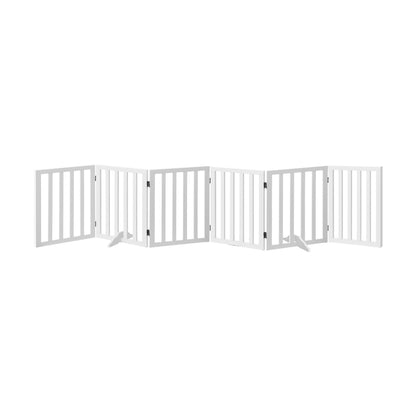 Wooden Pet Gate Dog Fence with 6 Panels